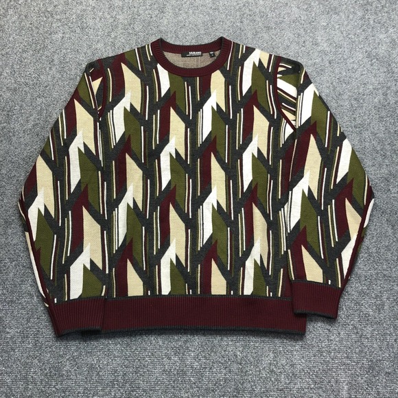 Murano Other - Murano Sweater Mens Large Multicolor Geometric Tight Knit Crewneck Pullover